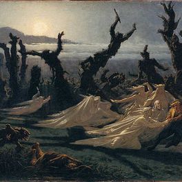 Yan'Dargent (1824-1899) - Les Lavandières de la nuit, vers 1861 - Huile sur toile, 75 x 151 cm - Musée des beaux-arts de Quimper © Musée des beaux-arts de Quimper 