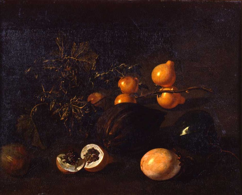 Dirk Valkenburg (1675-1721) "Fruits du Surinam", 1706-1708- Huile sur toile, 36 x 47,5 cm - musée des beaux-arts de Quimper © musée des beaux-arts de Quimper (Voir légende ci-après)