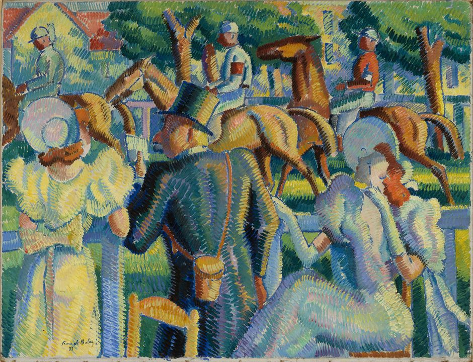 Pierre de Belay (1890-1947), "Aux courses à Deauville", 1937 - Huile sur toile, 90 x 116 cm - Musée des beaux-arts de Quimper © Frédéric Harster (See the caption hereafter)