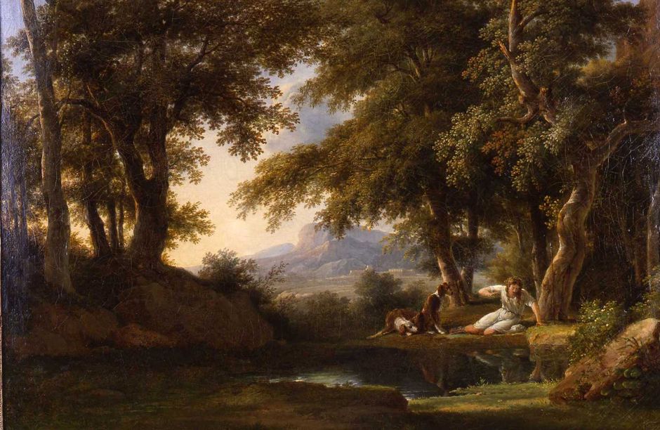 Pierre-Henri de Valenciennes (1750-1819) Narcisse se mirant dans l'eau (Voir légende ci-après)